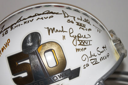 Multi-Signed LE "Super Bowl on The 50" Full-Size Authentic Proline Helmet with (15) Montana, Bradshaw, Riggins, Csonka, Swann and Dawson