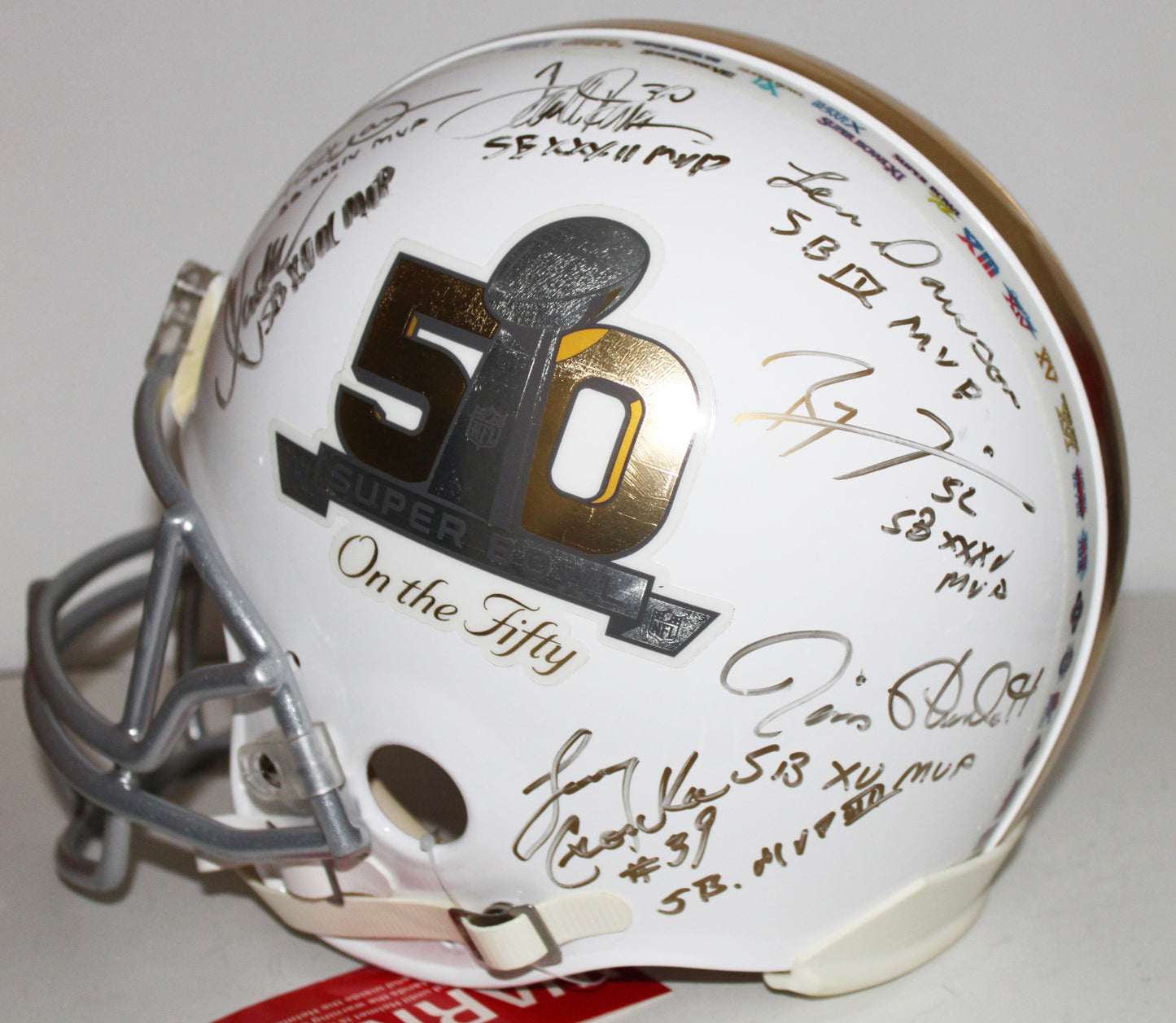 Multi-Signed LE "Super Bowl on The 50" Full-Size Authentic Proline Helmet with (15) Montana, Bradshaw, Riggins, Csonka, Swann and Dawson