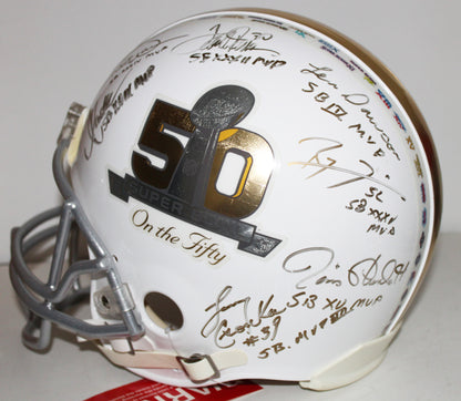 Multi-Signed LE "Super Bowl on The 50" Full-Size Authentic Proline Helmet with (15) Montana, Bradshaw, Riggins, Csonka, Swann and Dawson