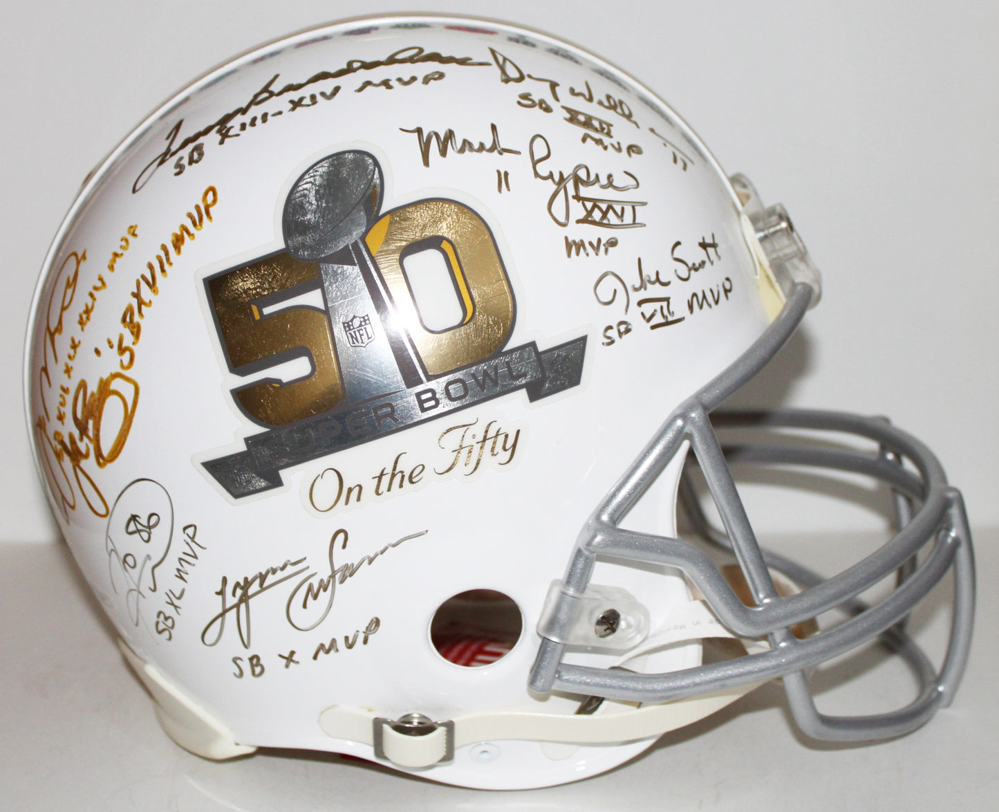Multi-Signed LE "Super Bowl on The 50" Full-Size Authentic Proline Helmet with (15) Montana, Bradshaw, Riggins, Csonka, Swann and Dawson