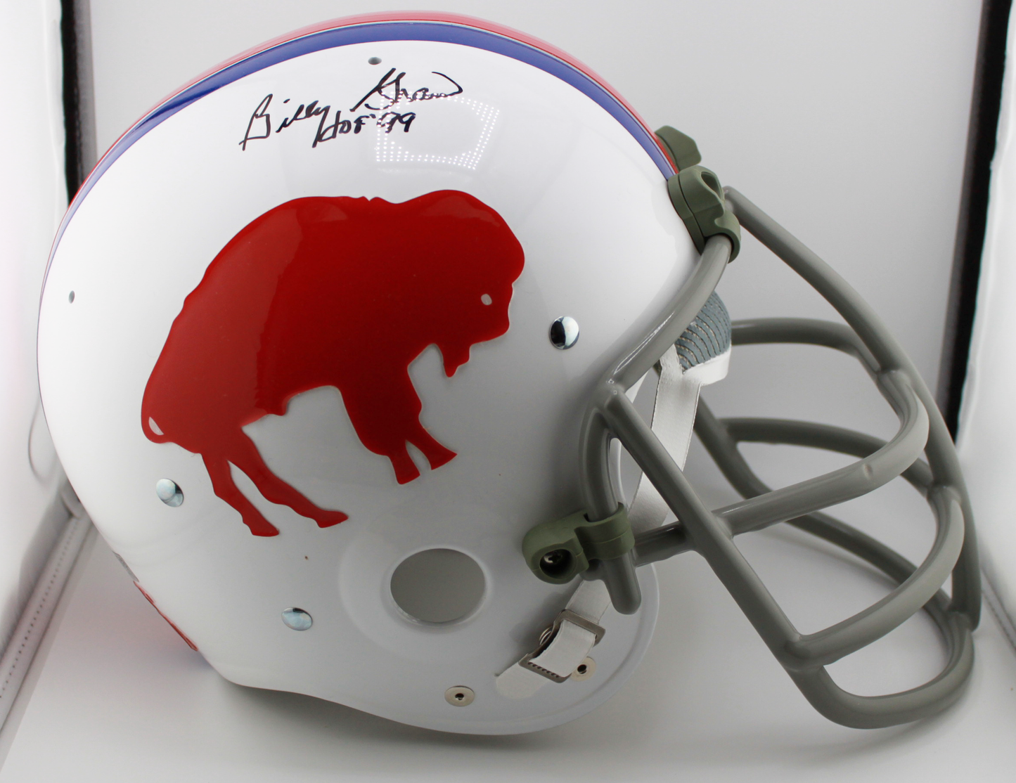 Billy Shaw Buffalo Bills Signed TK Suspension Full-Sized Helmet with Custom Mask and Inscription - TriStar