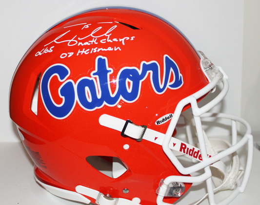 Tim Tebow Florida Gators Signed Riddell Full Size Authentic Helmet with Inscriptions - JSA