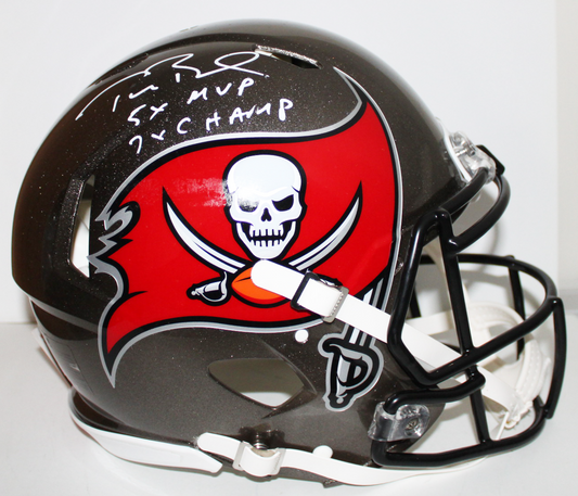 Tom Brady Tampa Bay Buccaneers Signed Full Size Authentic Speed Helmet with Inscriptions