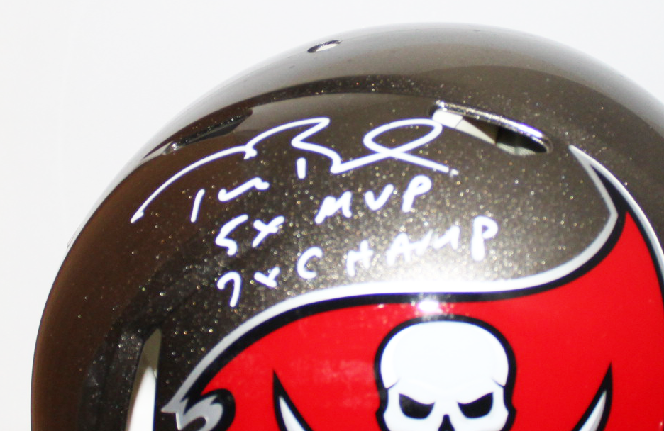 Tom Brady Tampa Bay Buccaneers Signed Full Size Authentic Speed Helmet with Inscriptions