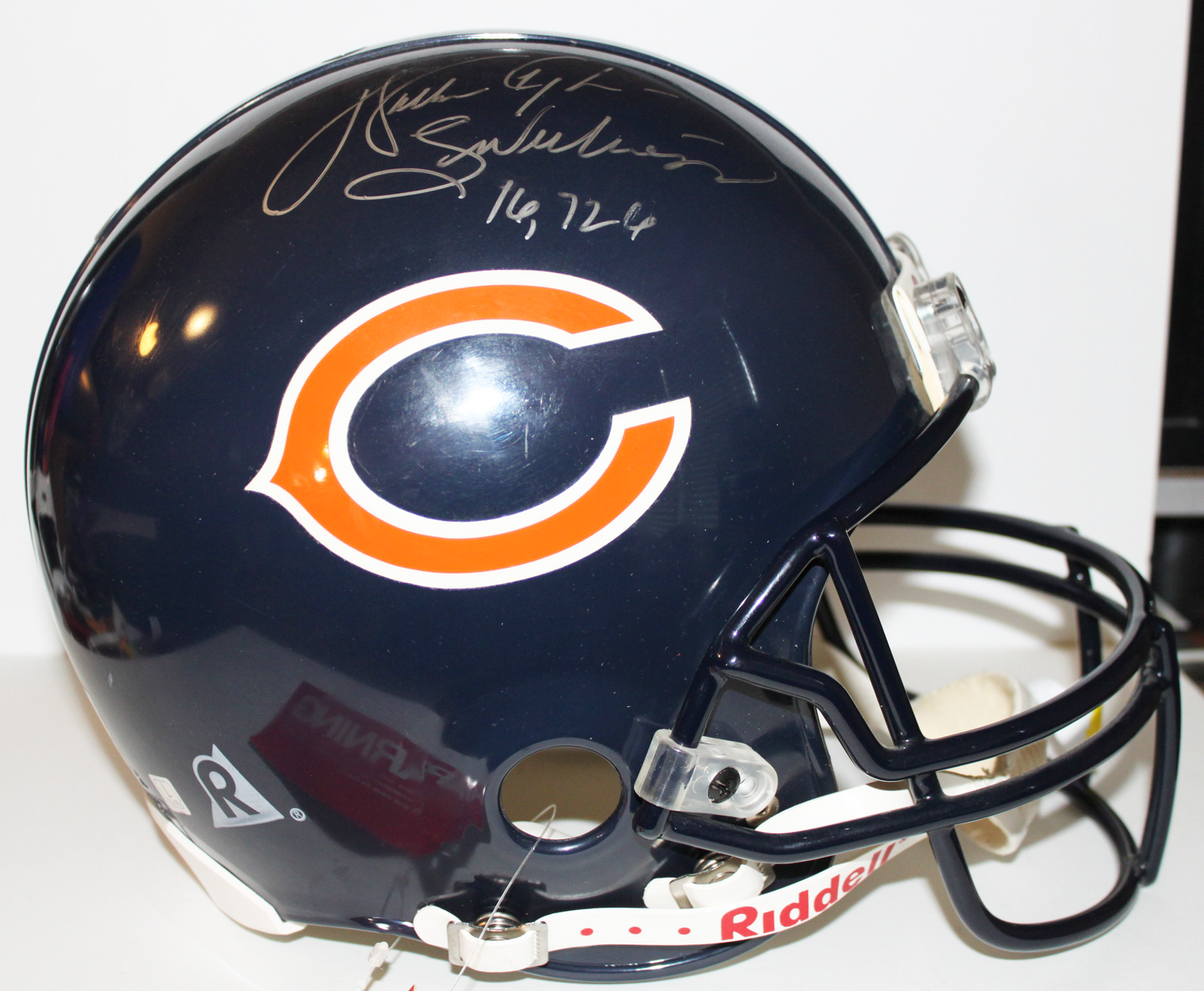 Walter Payton Chicago Bears Signed Authentic Full Size Helmet with Inscription