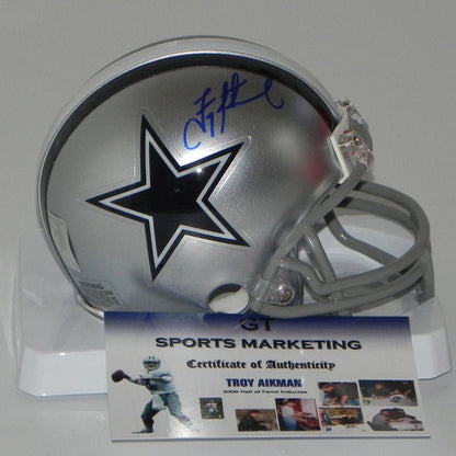 Troy Aikman Signed Cowboys Mini Helmet