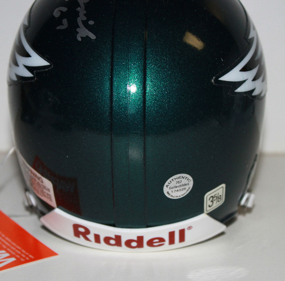 Chuck Bednarik* Signed Eagles Riddell Lil Mini Helmet
