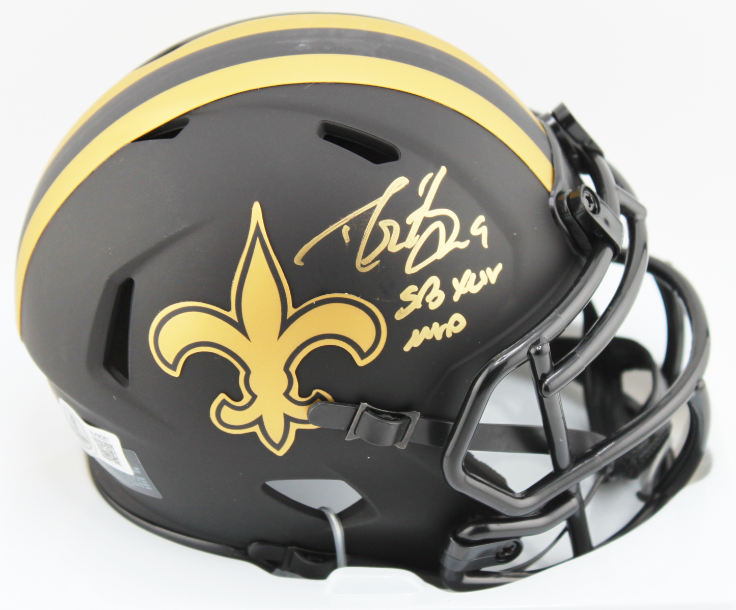Drew Brees Signed New Orleans Saints Signed Lunar Eclipse Mini Helmet w/ Inscription
