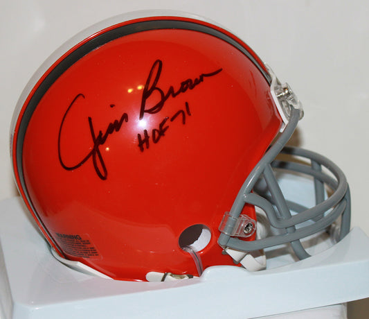 Jim Brown* Signed Browns VSR4 Mini Helmet