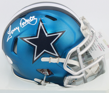 Tony Dorsett Signed Cowboys Blaze Mini Helmet - JSA