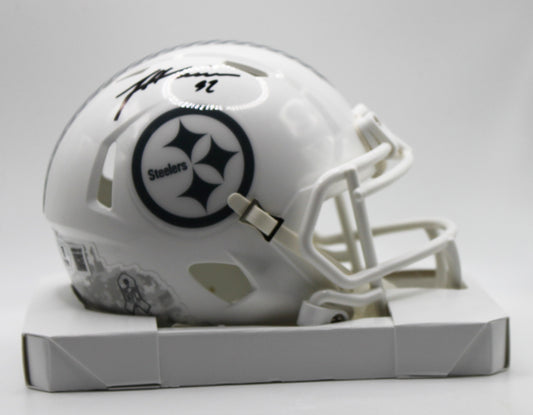 James Harrison Signed Pittsburgh Steelers Salute to Service 3.0 Mini Helmet Beckett