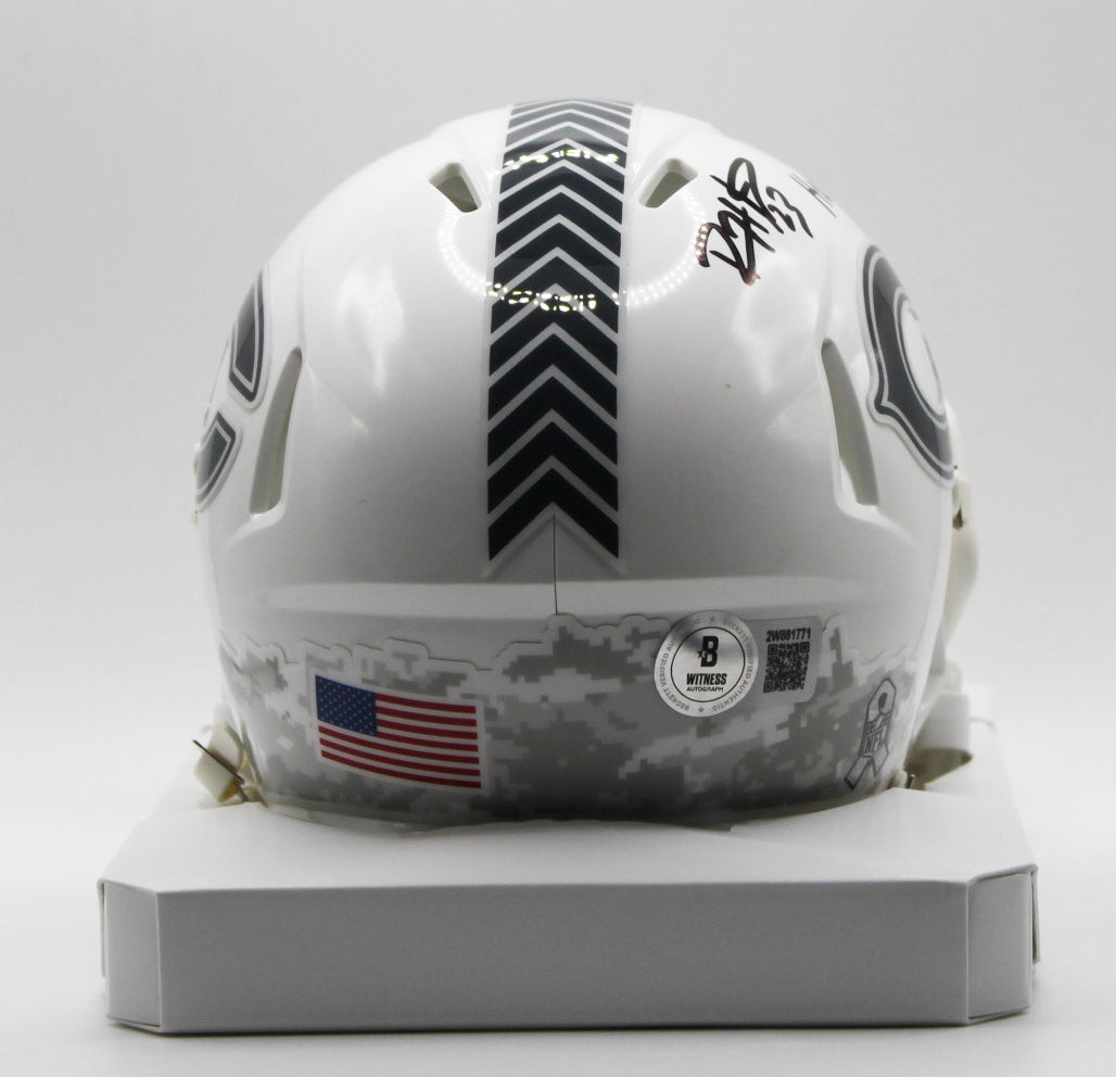 Devin Hester Chicago Bears Signed Salute to Service 3 Mini Helmet