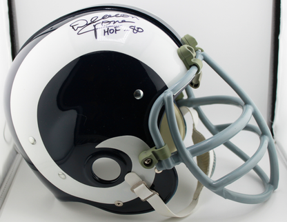 Deacon Jones Los Angeles Rams Signed RK Suspension Full-Sized Helmet with Inscription - Beckett