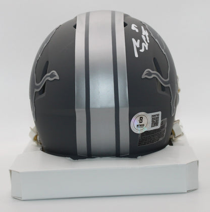 Sam LaPorta Detroit Lions Slate Signed Mini Helmet