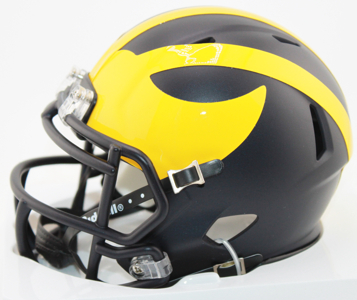 Colston Loveland Michigan Wolverines Signed Speed Mini Helmet with "3-0 vs lil bro" inscription.