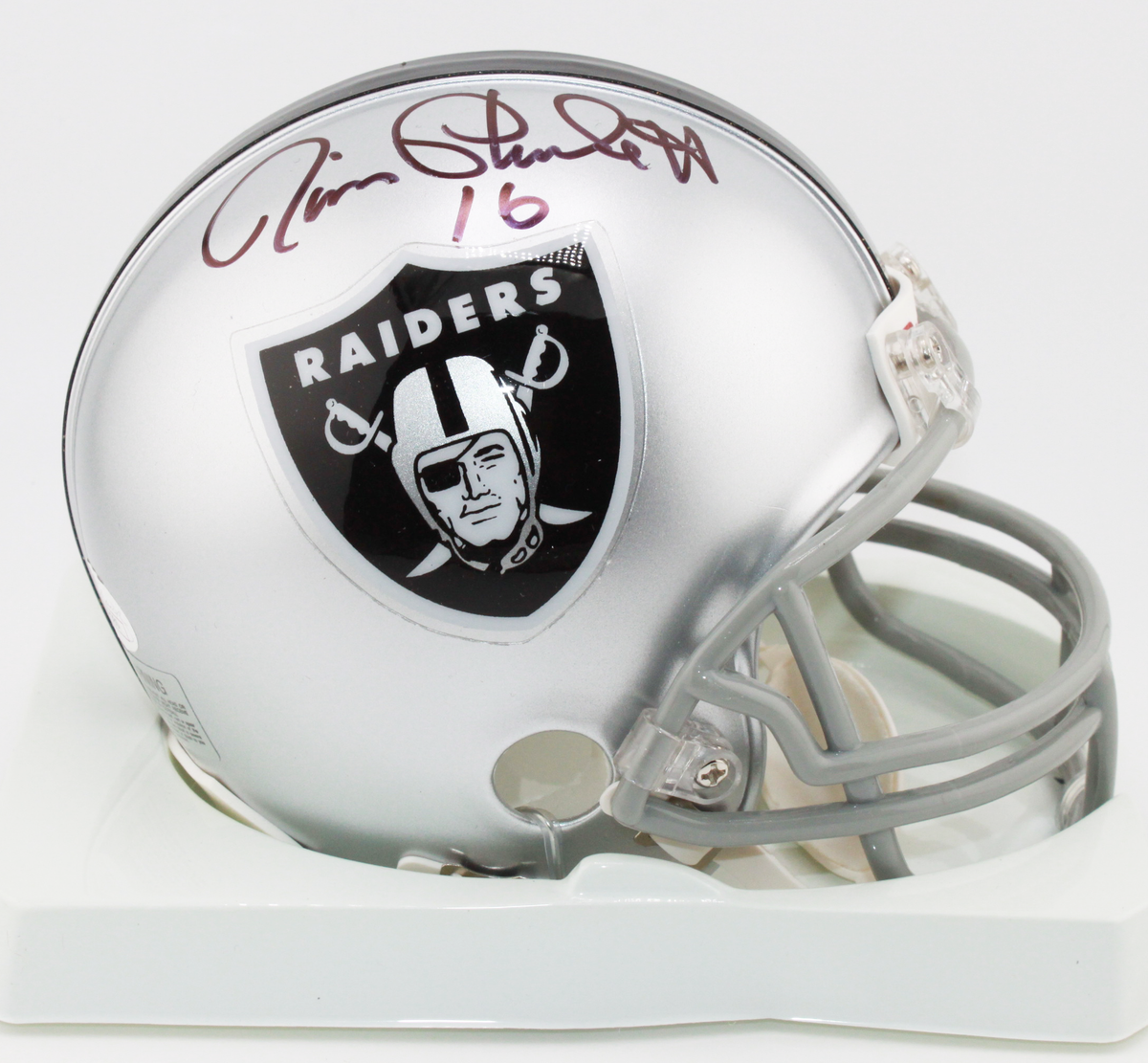 Jim Plunkett Oakland Raiders Signed VSR4 Mini Helmet - JSA