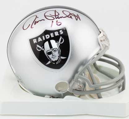 Jim Plunkett Oakland Raiders Signed VSR4 Mini Helmet - JSA