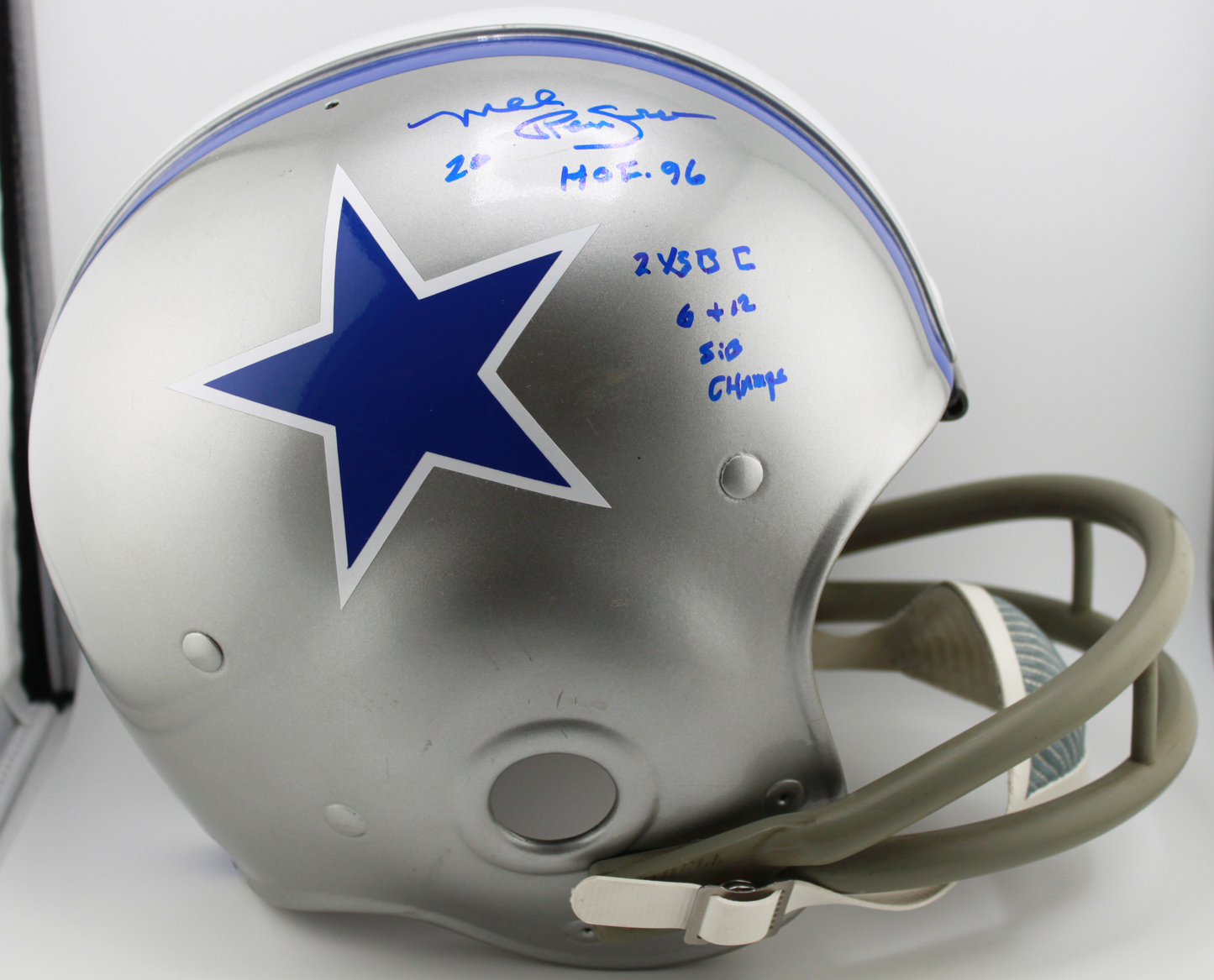 Mel Renfro Dallas Cowboys Signed RK Suspension Full-Sized Helmet with Inscription - Beckett (Copy)