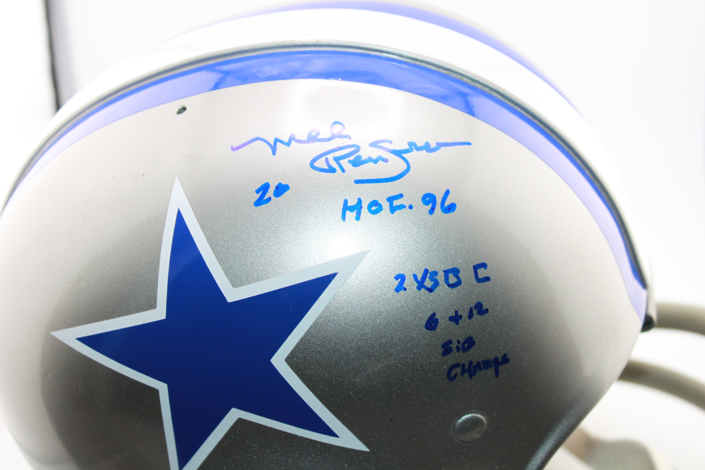 Mel Renfro Dallas Cowboys Signed RK Suspension Full-Sized Helmet with Inscription - Beckett (Copy)