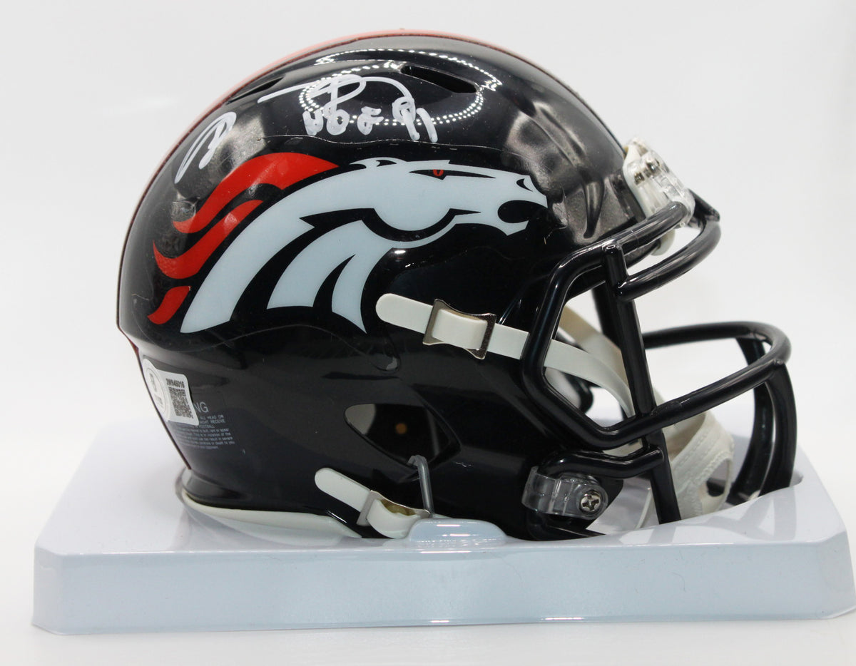 Shannon Sharpe Denver Broncos Signed Mini Helmet