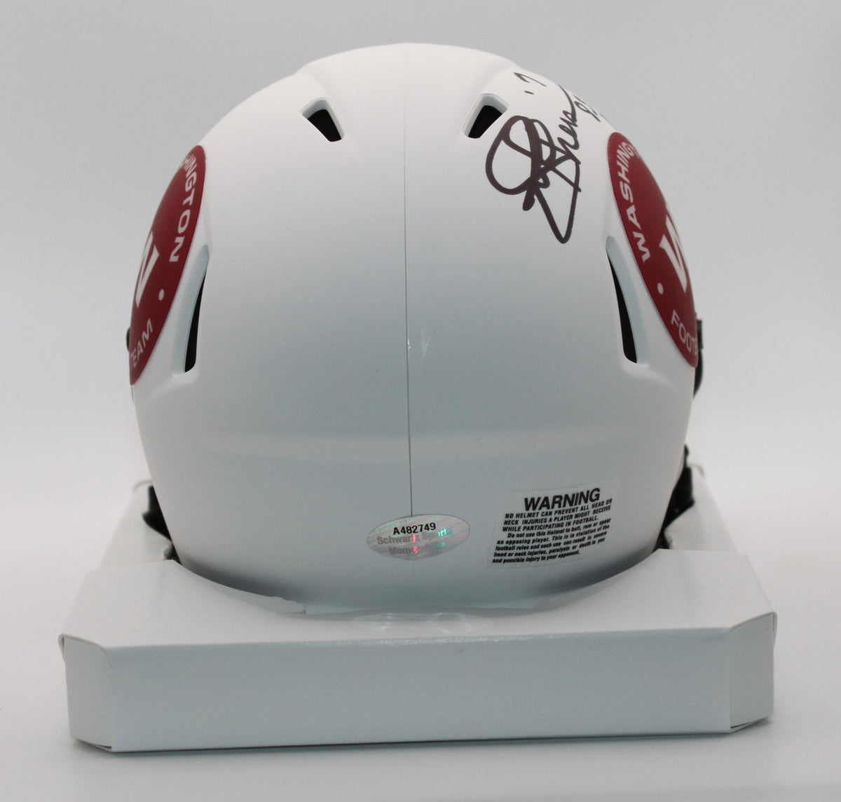 Joe Theismann WFT Signed Lunar Mini Helmet with MVP Inscription