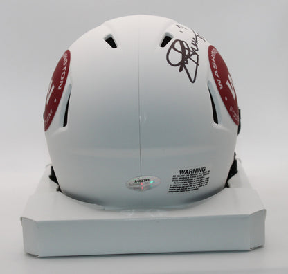 Joe Theismann WFT Signed Lunar Mini Helmet with MVP Inscription