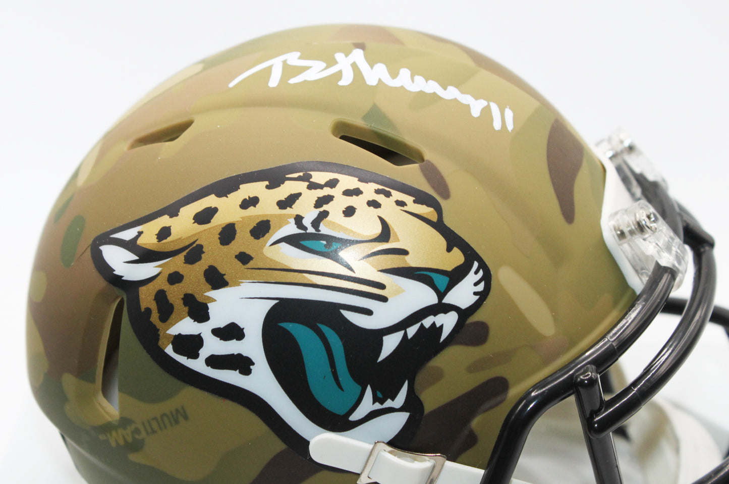 Brian Thomas Jacksonville Jaguars Signed Camo Mini Helmet