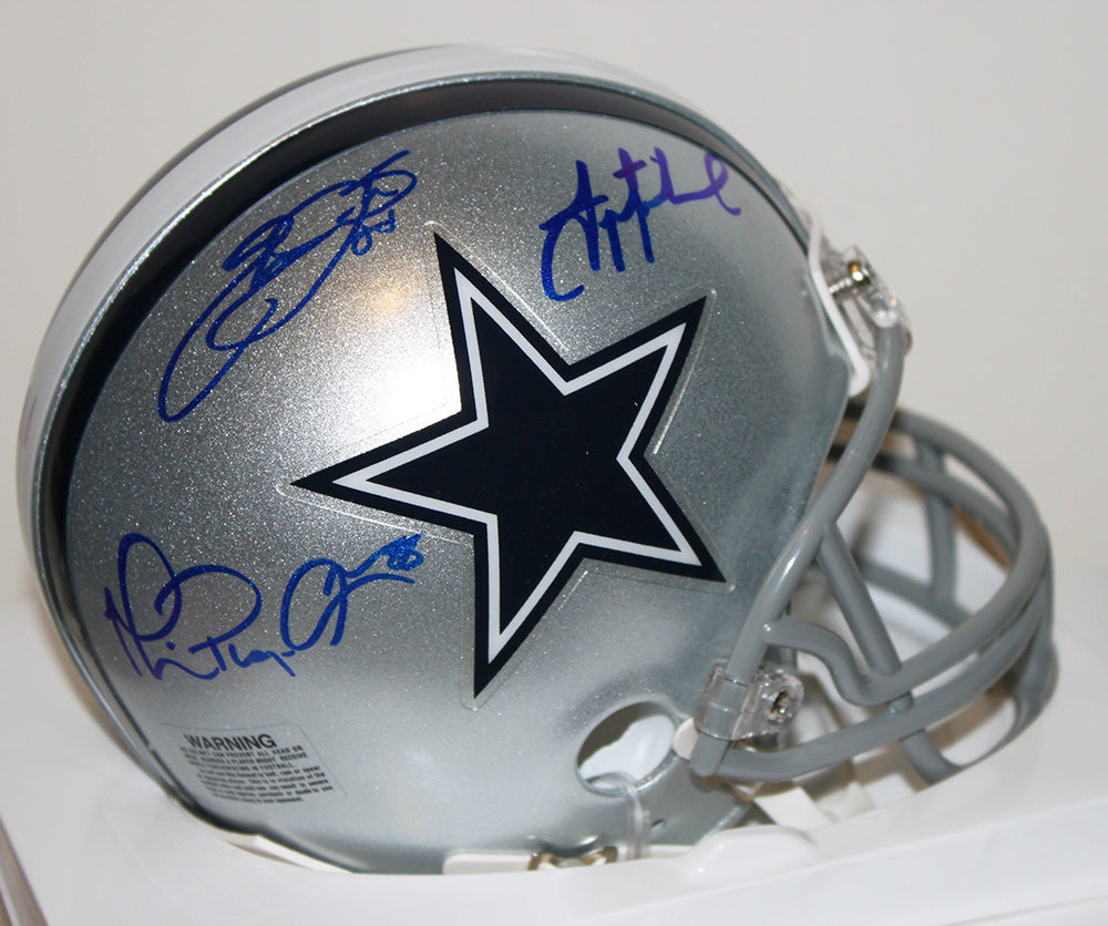 Dallas Cowboys "Triplets" Signed VSR4 Mini Helmet Troy Aikman, Michael Irvin and Emmitt Smith